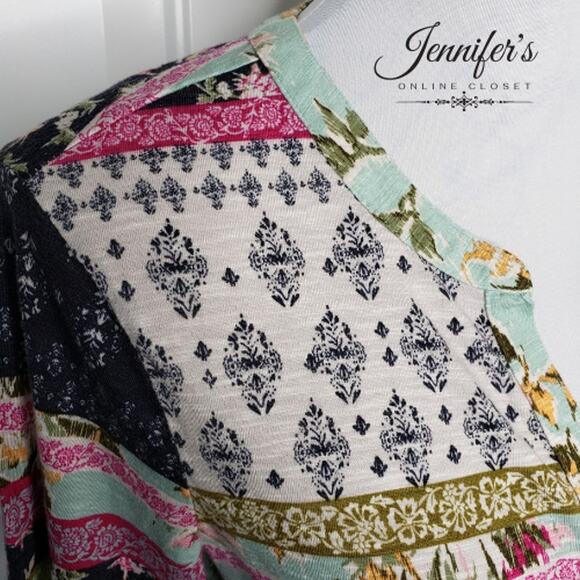 3/$25 Style & Co Women's Boho Multicolored V Neck Tunic Shirt Size M - Picture 5 of 10